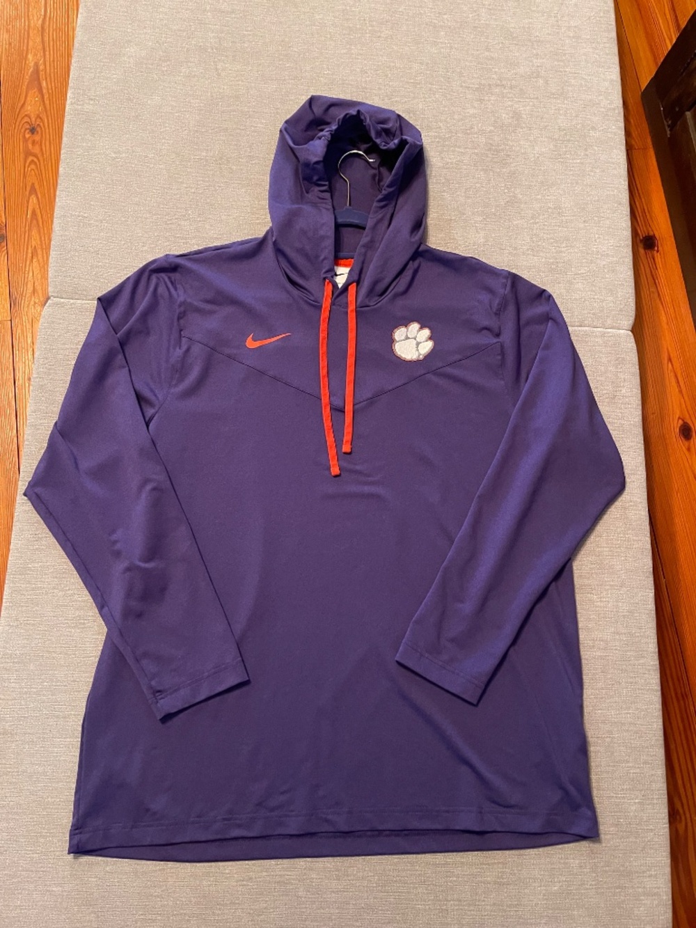 Nike Dri-FIT Clemson Football Team Issue Lightweight Hoodie Pullover XL - Picture 2 of 12